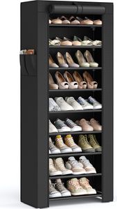 SONGMICS szafka na buty 10-poziomowa półka na buty 160x58x28 cm czarna