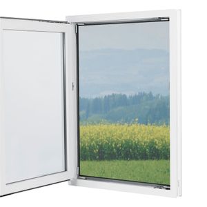 EASYmaxx Moskitonetz mit Pollenschutz mit Magnetbefestigung fürs Fenster - 150 x 130 cm - grau