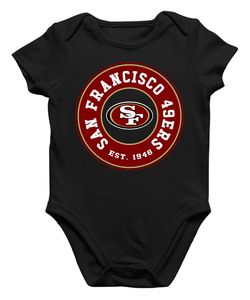 San Francisco 49ers - American Football NFL Super Bowl Kurzarm Baby-Body, Schwarz, 3/6, Vorne