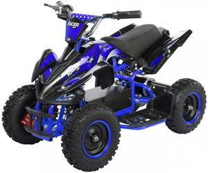 Actionbikes Motors Elektro Kinderquad Racer | 1000 Watt - 36 V - Pocket Quad bis 25 km/h - 3 Stufen - Kinder Elektroquad (Schwarz/Blau)
