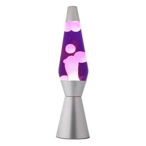 lavalampe 40 x 11 cm Glas/Aluminium silber/violett