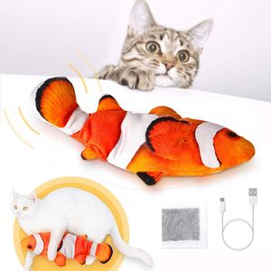 Katzenspielzeug Fisch Elektrische Fisch Spielzeug USB Plüsch Interactive Katzenspielzeug mit Katzenminze für Katzen zum Spielen Beißen Kauen