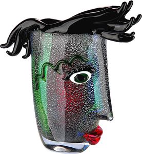 Gilde Glasart Design-Vase "Barbiere" (BxHxT) 27,5 x 30 x 10,5 cm farbig, mundgeblasen, durchgefärbt-Gesicht