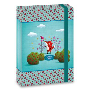 Ars Una Heftbox A4, Sammel- Heftmappe für Schulranzen, mit Gummiband und Innenklappen, Lovely Day - Fuchs im Garten, grün-rot, für Mädchen