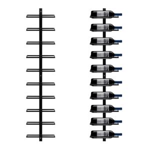 Yaheetech Weinregal Wand für 10 Flaschen, Flaschenhalter aus Metall Flaschenregal, Schwarz