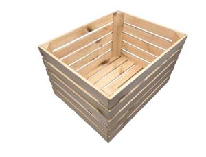 2er Set Holzkiste Dekokiste Regalkiste Obstkiste Weinkiste naturbelassen 50x40x30 cm