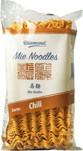 [ 250g ] DIAMOND Mie Noodles mit Chilipulver / Chili Mie Nudeln ohne Ei / Wok Nudeln