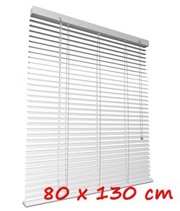 Aluminium-Jalousie 80 x 130 cm Klemmträger Alujalousie Aluminiumjalousie Fenster Lamelle Weis