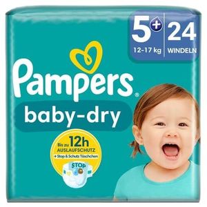 Pampers Windel Baby Dry Größe 5+ Junior Plus Single Pack 12-17 kg 24 Stück