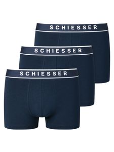 Schiesser 3er Pack - 95/5 - Organic Baumwolle Retro Short / Pant Körpernahe Shorts mit Webgummibund , Kontraststarke Logo-Prägung am Bund, Elastische Single-Jersey-Qualität