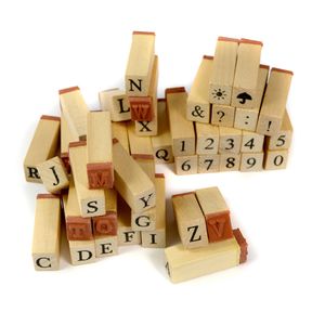 42-teiliges Stempelset - Alphabet, Zahlen, Sonderzeichen & Symbole  Stempel
