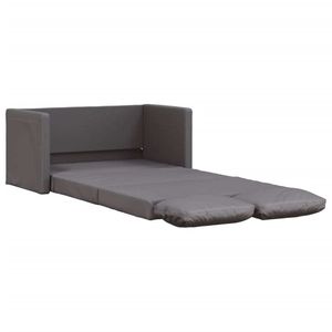 vidaXL Bodensofa mit Schlaffunktion Grau 112x174x55 cm Kunstleder