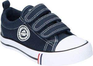 AMERICAN CLUB LH32 Original Kinder Schuhe Sneaker, Turnschuhe mit Klettverschluss luftige, Canvas-Sneaker,  Marineblaue 35