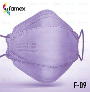 100x Lila 4D Fish Form FFP2 Mundschutz Maske Gesichtsmaske 5 Lagig
