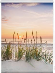 Lichtblick Rollo Klemmfix, ohne Bohren, blickdicht, Nordseestrand - Rot Weiß 70 x 150 cm (B x L)