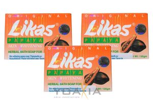 3er-Pack Papaya Seife Original LIKAS Seife 135g | Skin Whitening Herbal Soap