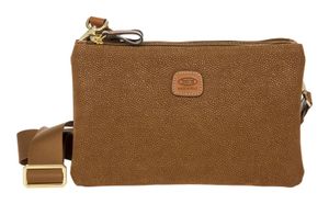 BRIC'S Leder Schultertasche Umhängetasche Life Crossbody Bag Camel braun