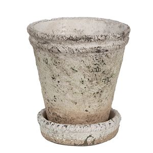 Clayre & Eef Blumentopf Ø 11x12 cm Beige Stein