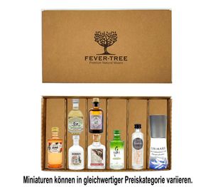 Gin Probierset Geschenkset - 8x verschiedene Gin Minis + Fever-Tree Geschenkbox