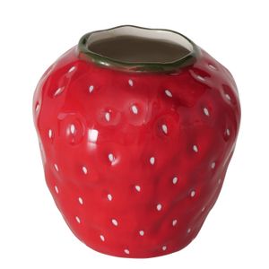 BOLTZE Dekovase "Strawberry" Erdbeere in rot aus Keramik (Dolomit), Vase