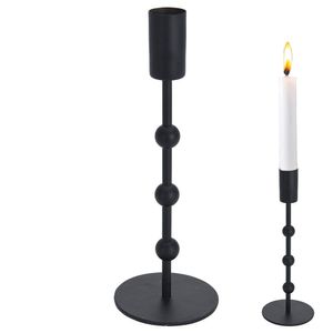 Vilde Kerzenhalter | Kerzenständer für Stabkerzen aus Metall mattschwarz im LOFT-Stil 20 cm