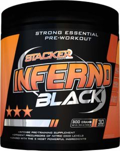 Stacker Inferno Black 300 g citron-limetka / Předtréninkové stimulanty / Silný kofeinový předtréninkový stimulant s vysokým obsahem citrulinu a beta alaninu