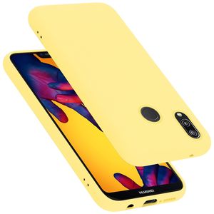 Cadorabo ochranné pouzdro pro Huawei P20 LITE 2018 / NOVA 3E pouzdro ve žluté barvě kryt mobilního telefonu TPU pouzdro