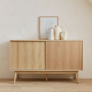 sweeek - Skandinavisches Sideboard mit Holzdekor - Natur