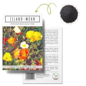 Islandmohn Samen Mix (Papaver nudicaule) - Wunderschön blühende Mohnblumen mit langer Blütezeit für eine bunte Blumenwiese (Island Mohn)
