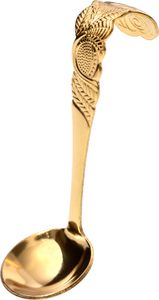 GRÄWE ostfriesischer Sahnelöffel, Edelstahl, Serie Rosendekor, gold