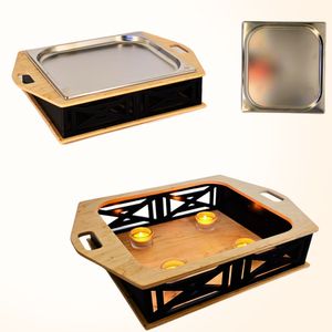 Cawi HeatBoard – Speisenwärmer für Grillabende | BBQ Servierplatte mit Edelstahlauflage & Teelichtfunktion | Warmhalteplatte für Fleisch & Beilagen