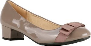 Krisp Damen Kunstleder-Pumps mit Schleife und niedrigem Absatz KP201 (40 EU) (Khaki)