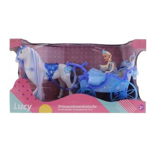 Besttoy - Prinzessinnenkutsche - blau - mit Pferd und Modepuppe