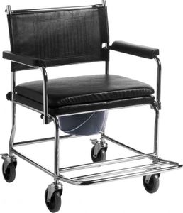 TSF SB 60 Fahrbarer Toilettenstuhl m Rückenlehne 220 kg belastbar!