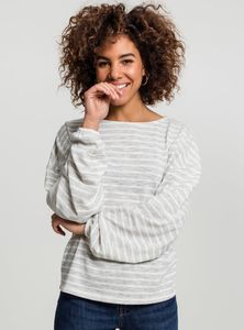 Urban Classics Damen Pullover Ladies Oversize Stripe Pullover Grey/White-M