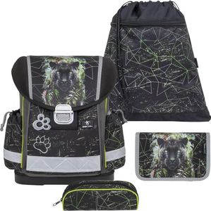 Belmil Classy ergonomisches Schulranzen-Set 4-teilig "Black Panther" mit Brustgurt