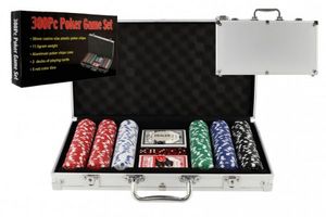 Poker sada 300ks + karty + kostky v hliníkovém kufříku