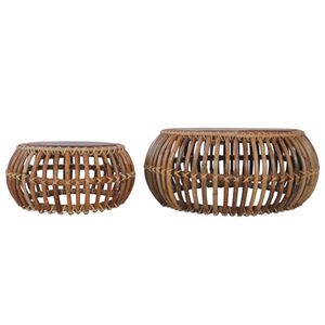 vidaXL Couchtische 2 Stk. Natur Rattan