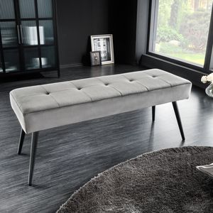 Design Sitzbank BOUTIQUE 100cm dunkelgrau Samt schwarze Metallbeine Design Sitzbank BOUTIQUE 100cm dunkelgrau Samt schwarze Metallbeine