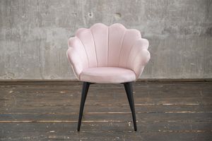 KAWOLA Esszimmerstuhl Stuhl Velvet, versch. Farben, Fuß schwarz od. gold CARLA rosa,  schwarz
