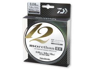 DAIWA MORETHAN 12 BRAID EX+SI, 300m, 0,14mm, 12,2kg / 26,9lbs, limetkovo zelená, okrúhla pletená šnúra, 12695-314