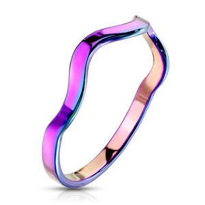 Ring Wellendesign verschiedene Farben aus Edelstahl Damen regenbogen 60 (19.1)