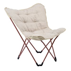ProGression Butterfly Chair, faltbarer Campingstuhl, gepolsterter Klappstuhl geeignet für Strand und Camping, Outdoor Loungesessel – 2,9 kg, beige