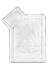 KiGATEX Kinder Baby Sommer Bettdecken Set mit Hündchensteppung 40x60 + 100x135 cm