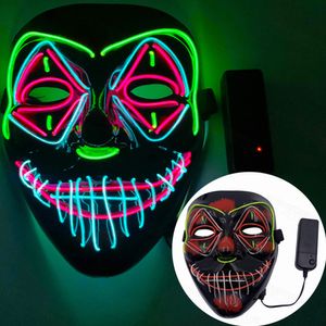 Halloween LED Maske, LED Purge Maske mit  Blitzmodi Licht Leuchtend Für Festivals Fasching Karneval Party Kostüm Cosplay Dekoration