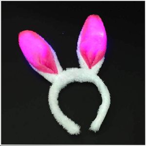 LED Plüsch-Haarreif "BUNNY" mit Hasenohren in 3 Farben, blinkend leuchtend Party (pink)