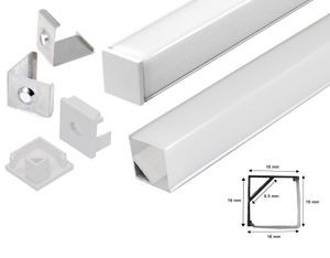 LED Aluprofil Aluminium Profil Alu Schiene Leiste Winkelprofil Eckprofil inkl. LED Strip (Profil I)