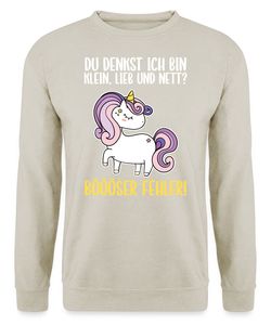 Einhorn Böser Fehler! - Lustiger Spruch Statement Unisex Pullover, Naturstein, 3XL