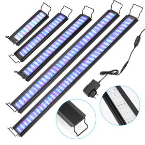 Fiqops 45W LED akvárium s časovačom dekorácie morských rýb RGB, 107-130cm