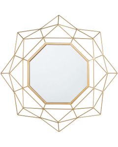 BELIANI Wandspiegel Gold ø 60 cm Sternenoptik mit geometrischem Rahmen Modern